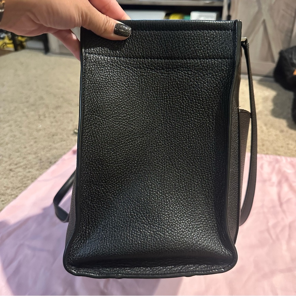 Kate Spade Sam Large Pocket Satchel in Black Leather Tote Bag - Picture 3 of 14